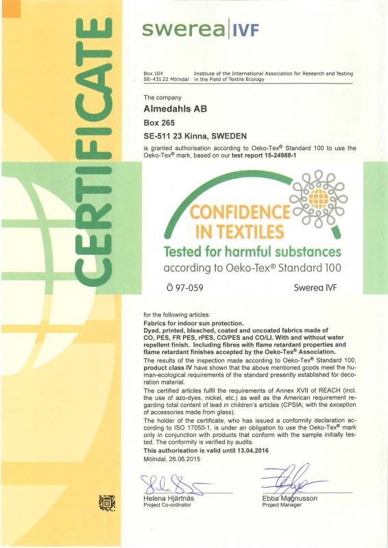 Oeko-Tex® Standard 100 — Almedahls
