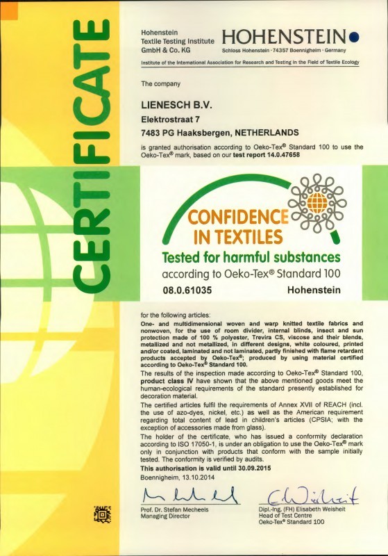 Oeko-Tex® Standard 100 — Lienesch B.V.